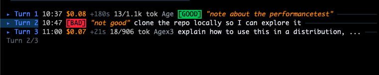 Trace with annotations